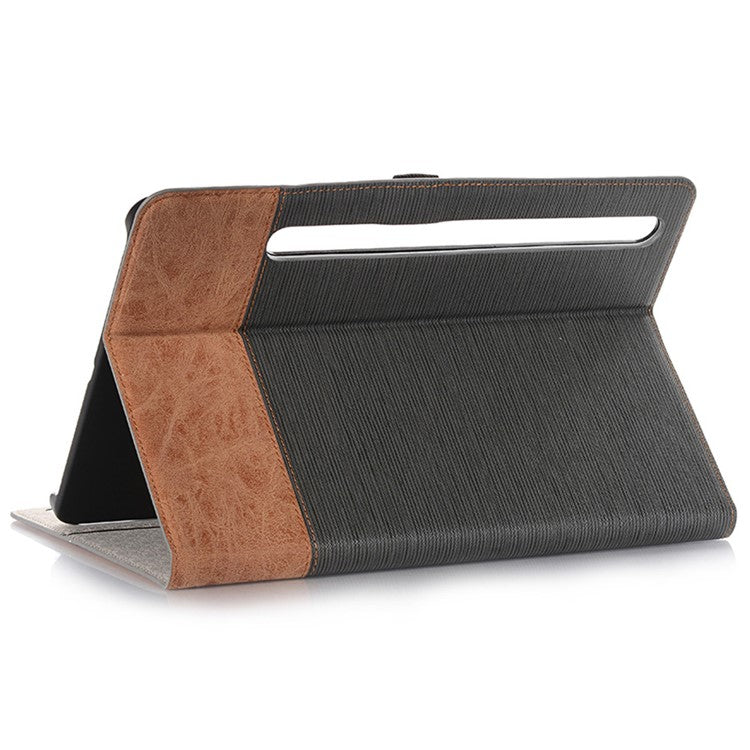 For Samsung Galaxy Tab S9 Case Cross Texture PU Leather Tablet Cover with Card Slots - Grey