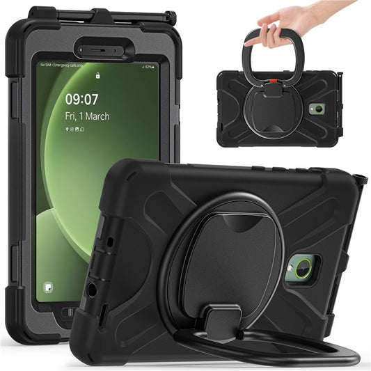 For Samsung Galaxy Tab Active5 SM-X300 Kickstand Case Rugged Shockproof Tablet Cover - Black