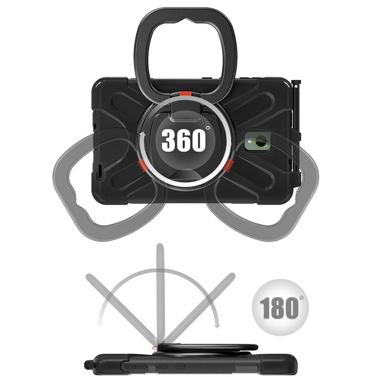 For Samsung Galaxy Tab Active5 SM-X300 Kickstand Case Rugged Shockproof Tablet Cover - Black