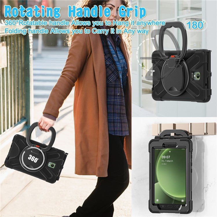 For Samsung Galaxy Tab Active5 SM-X300 Kickstand Case Rugged Shockproof Tablet Cover - Black