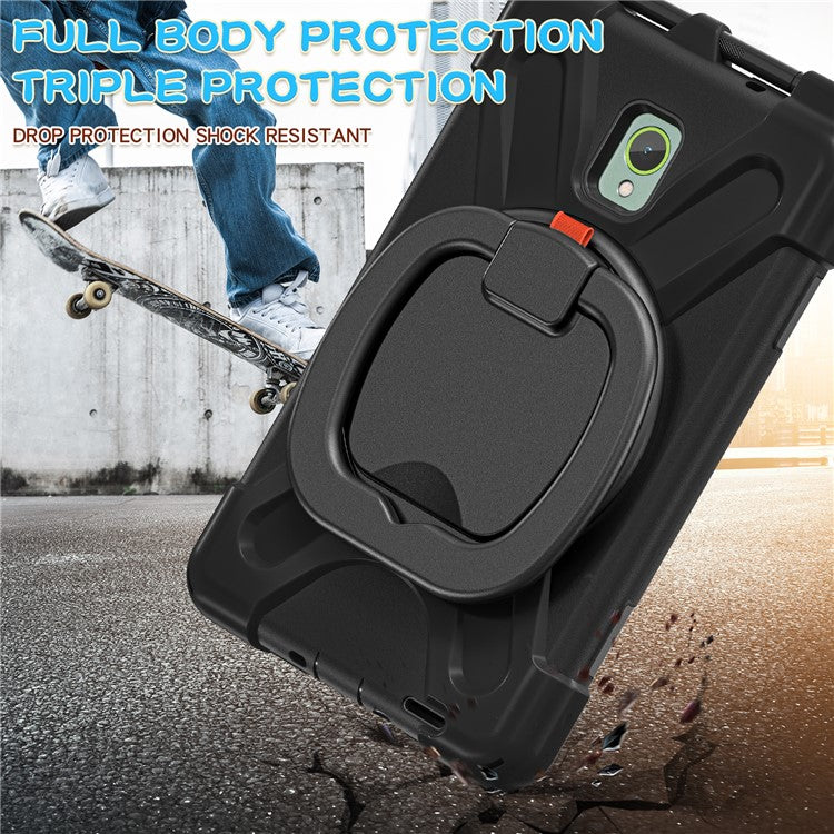 For Samsung Galaxy Tab Active5 SM-X300 Kickstand Case Rugged Shockproof Tablet Cover - Black