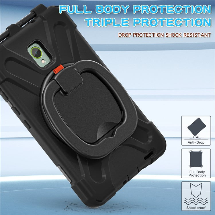 For Samsung Galaxy Tab Active5 SM-X300 Kickstand Case Rugged Shockproof Tablet Cover - Black
