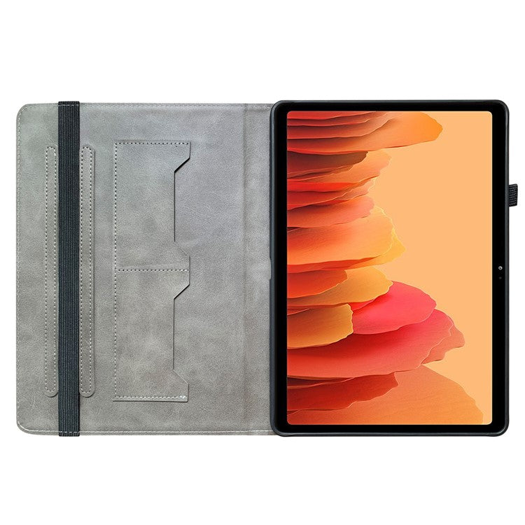 For Samsung Galaxy Tab A7 10.4 (2020) / Tab A7 10.4 (2022) Tablet Case Leather+TPU Pattern Printed Cover with Card Holder - Plum Blossom