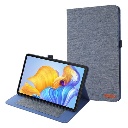 For Honor Pad 9 Pro / Pad V8 Pro Leather Case Card Holder Cloth Texture Tablet Stand Cover - Blue