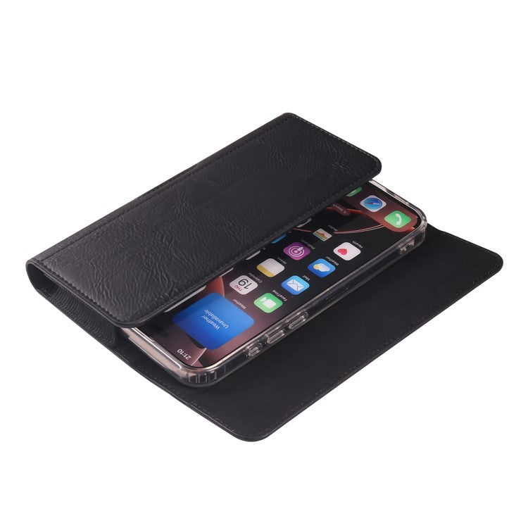 7.2 inch Waist Bag for Huawei Mate 20 X / Honor X20 Max / Meizu Note 22 Horizontal Elastic Phone Holster with Card Slot - Black
