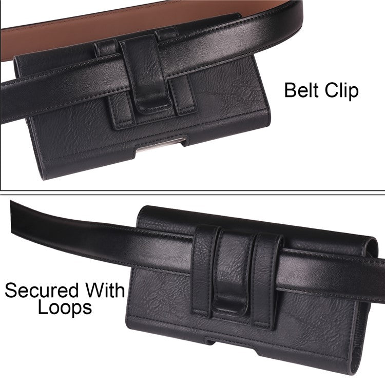 7.2 inch Waist Bag for Huawei Mate 20 X / Honor X20 Max / Meizu Note 22 Horizontal Elastic Phone Holster with Card Slot - Black