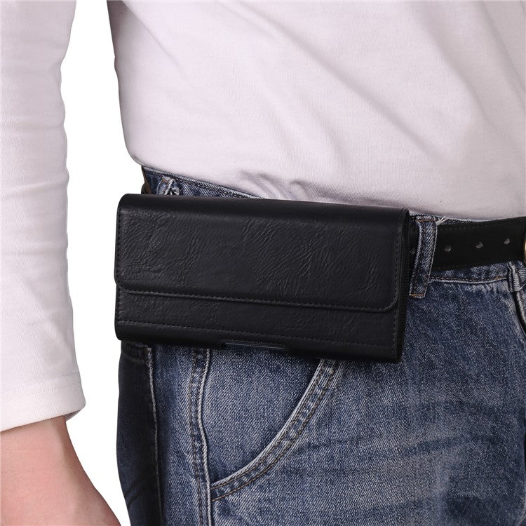 7.2 inch Waist Bag for Huawei Mate 20 X / Honor X20 Max / Meizu Note 22 Horizontal Elastic Phone Holster with Card Slot - Black