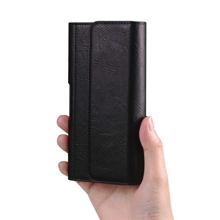 7.2 inch Waist Bag for Huawei Mate 20 X / Honor X20 Max / Meizu Note 22 Horizontal Elastic Phone Holster with Card Slot - Black