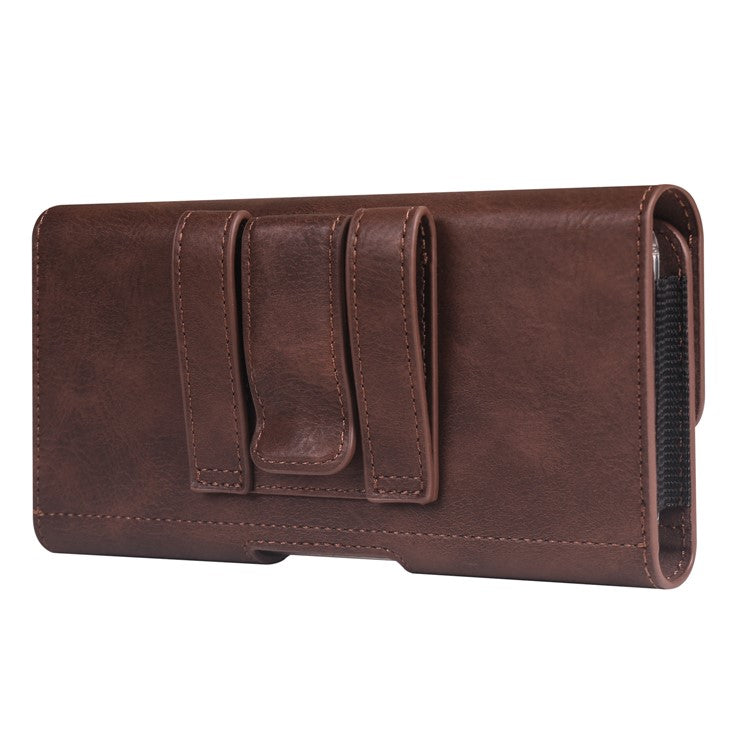 7.2 inch Waist Bag for Huawei Mate 20 X / Honor X20 Max / Meizu Note 22 Horizontal Elastic Phone Holster with Card Slot - Coffee