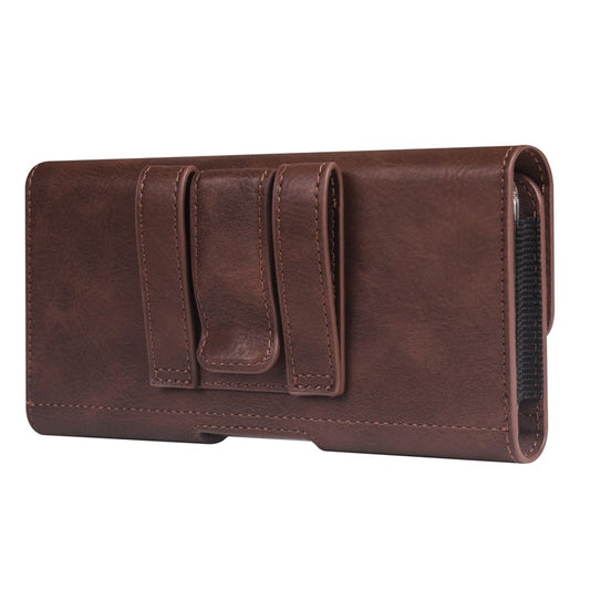 7.2 inch Waist Bag for Huawei Mate 20 X / Honor X20 Max / Meizu Note 22 Horizontal Elastic Phone Holster with Card Slot - Coffee