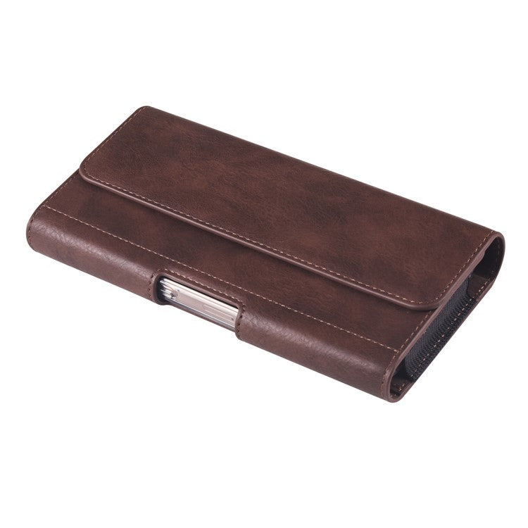 7.2 inch Waist Bag for Huawei Mate 20 X / Honor X20 Max / Meizu Note 22 Horizontal Elastic Phone Holster with Card Slot - Coffee