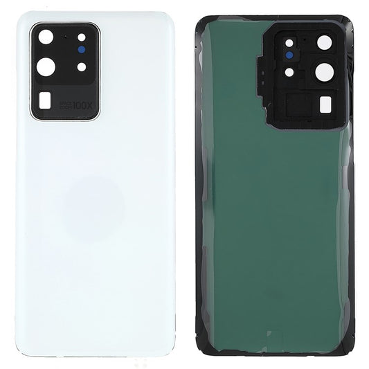 For-Samsung-Galaxy-S20-Ultra-5G/S20-Ultra-Housing-Battery-Door-Back-Cover-Replacement-Parts-with-Camera-Ring-Cover-(without-Logo)--White