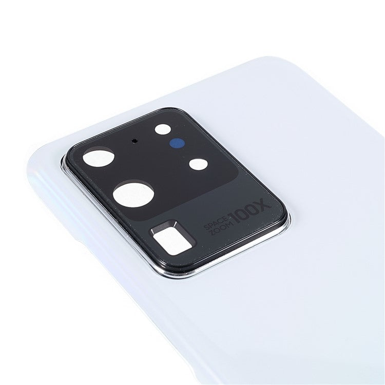 For-Samsung-Galaxy-S20-Ultra-5G/S20-Ultra-Housing-Battery-Door-Back-Cover-Replacement-Parts-with-Camera-Ring-Cover-(without-Logo)--White