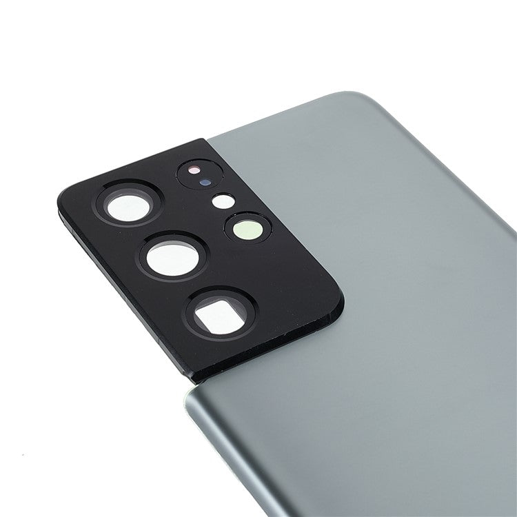 For-Samsung-Galaxy-S21-Ultra-5G-Housing-Battery-Door-Back-Cover-Replacement-Parts-with-Camera-Ring-Cover-(without-Logo)--Grey