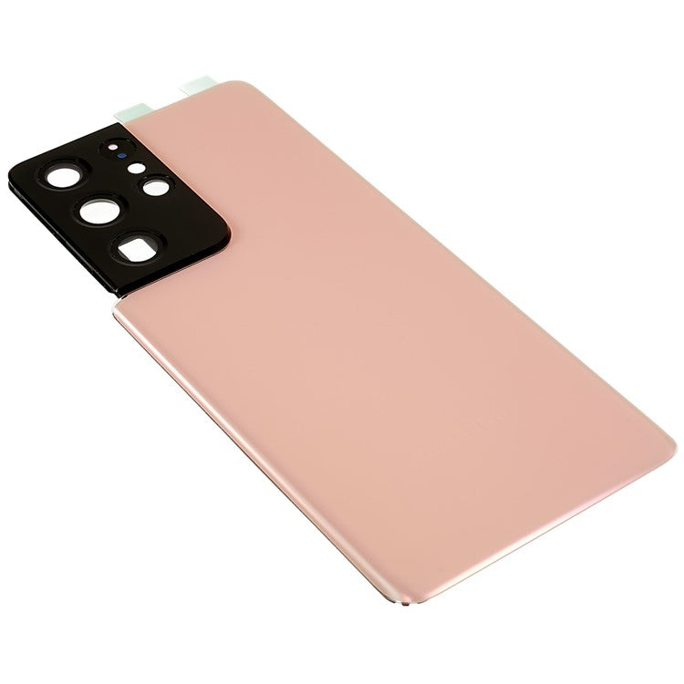 For-Samsung-Galaxy-S21-Ultra-5G-Housing-Battery-Door-Back-Cover-with-Camera-Ring-Cover-(without-Logo)--Pink