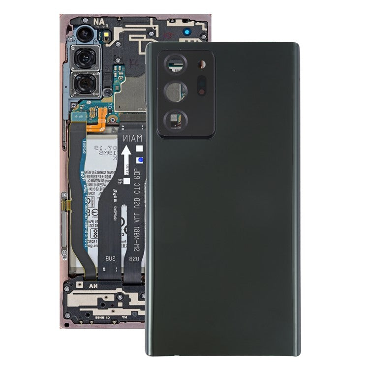 For-Samsung-Galaxy-Note20-Ultra-N985-/-Note20-Ultra-5G-N986-Battery-Housing-with-Adhesive-Sticker+Camera-Lens-Cover--Black