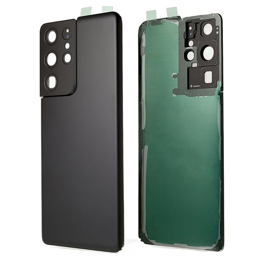 For-Samsung-Galaxy-S21-Ultra-5G-G998-Battery-Housing-with-Adhesive-Sticker-+-Camera-Lens-Cover--Black