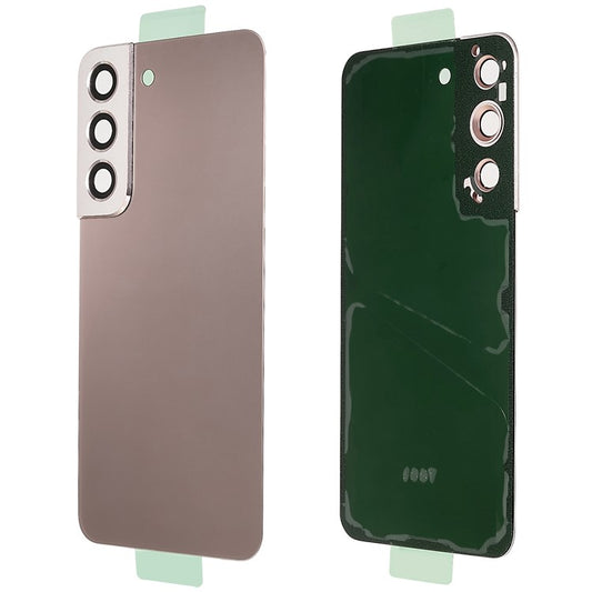 For-Samsung-Galaxy-S22-5G-S901-Battery-Housing-with-Adhesive-Sticker-+-Camera-Lens-Cover--Pink-Gold
