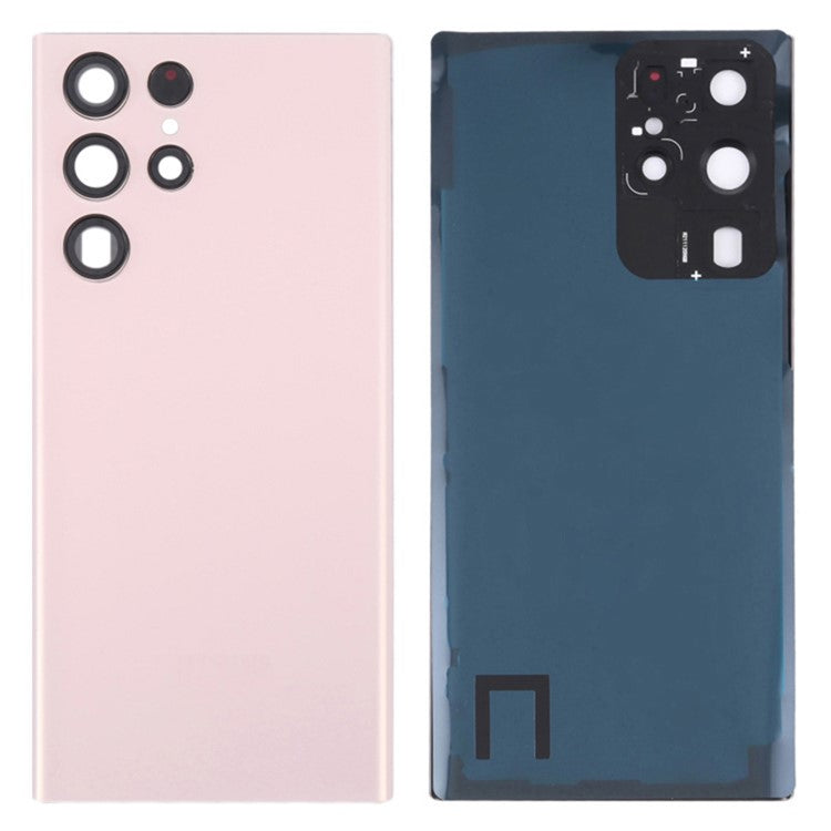 For-Samsung-Galaxy-S22-Ultra-5G-S908-Replacement-Battery-Housing-with-Adhesive-Sticker-+-Lens-Cover-(without-Logo)--Pink