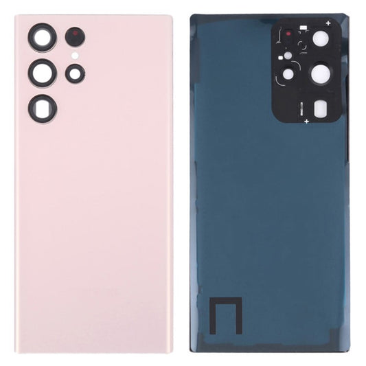 For-Samsung-Galaxy-S22-Ultra-5G-S908-Replacement-Battery-Housing-with-Adhesive-Sticker-+-Lens-Cover-(without-Logo)--Pink