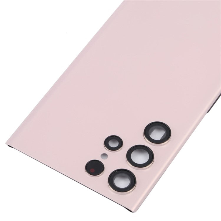 For-Samsung-Galaxy-S22-Ultra-5G-S908-Replacement-Battery-Housing-with-Adhesive-Sticker-+-Lens-Cover-(without-Logo)--Pink