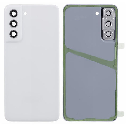 For-Samsung-Galaxy-S21-FE-5G-Battery-Housing-with-Adhesive-Sticker-+-Camera-Lens-Cover-(without-Logo)--White
