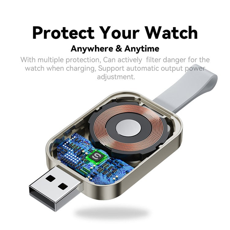 ESSAGER For Apple Watch Portable Wireless Charger Smartwatch Charging Dock - USB-A Male