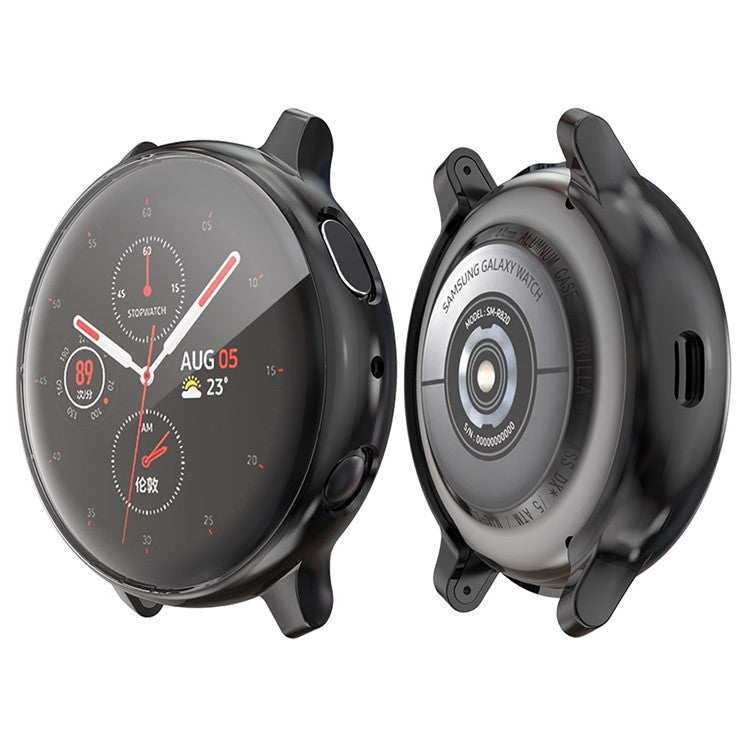 HAT PRINCE All-round Protective Electroplating TPU Watch Case for Samsung Galaxy Watch Active2 44mm - Black