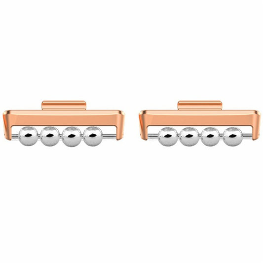 1 Pair for Huawei Watch Fit 3 DIY Watch Strap Connector Beads Design Band Metal Connector - Rose Gold