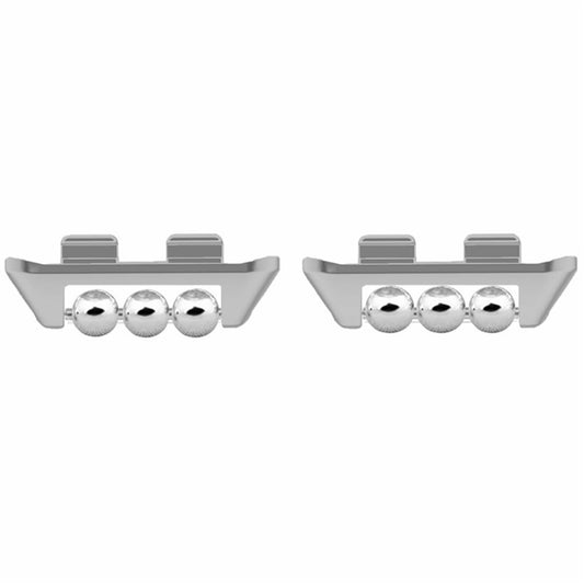 1 Pair for Honor Band 9 Strap Connector Beads Design Watch Bracelet Metal Connection Adapter - Silver