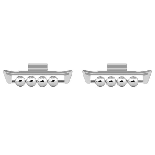 1 Pair for Xiaomi Smart Band 8 Pro / Redmi Watch 4 DIY Watch Strap Adapter Beads Design Metal Connector - Silver