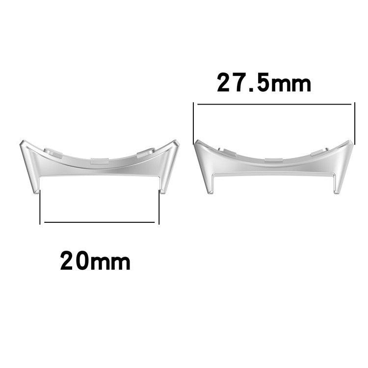 1 Pair 20mm Watch Band Connector for Google Pixel Watch 3 41mm Stainless Steel Connection Adapter - Silver