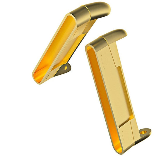1 Pair Metal Watch Adapter for Fitbit Versa 4 / 3 / Fitbit Sense / Sense 2, Watch Band Replacement Connector Accessory - Gold