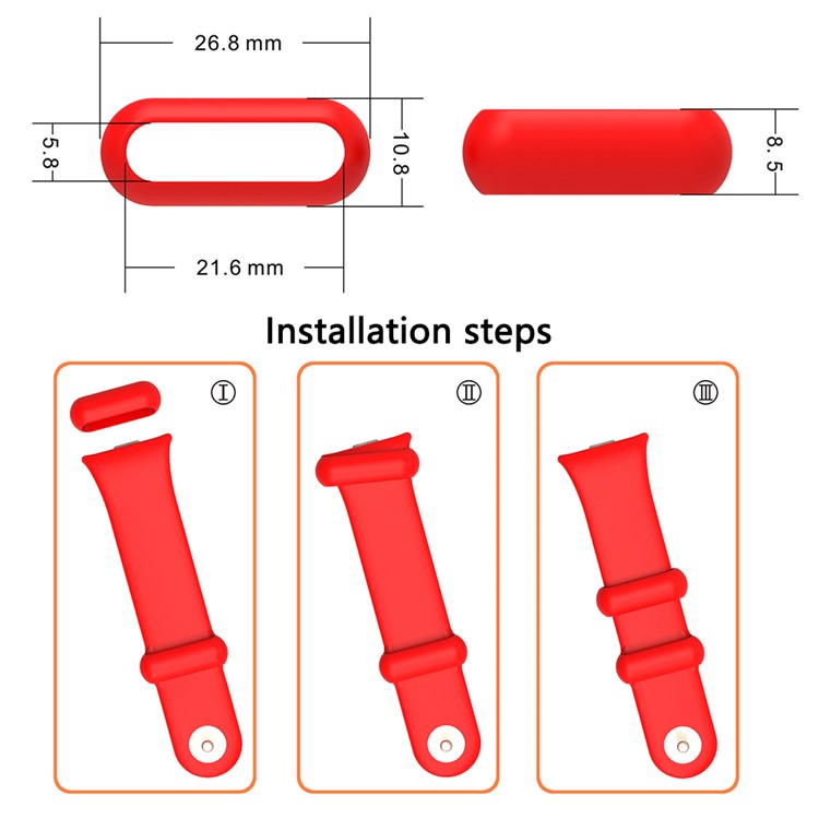 10Pcs For Xiaomi Smart Band 8 Pro Watch Band Silicone Holder Loop Watch Strap Fastener Ring - Navy Blue