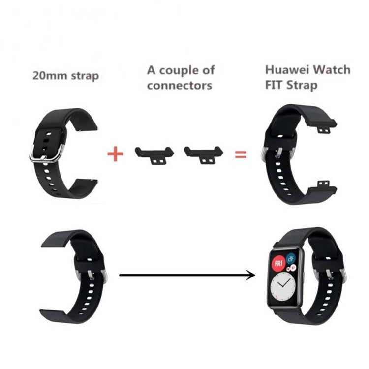 For Huawei Watch Fit / Watch Fit Special Edition Watch Band Adapter 20mm Zinc Alloy Watch Connector with Screwdriver and Plugs - Rose Gold
