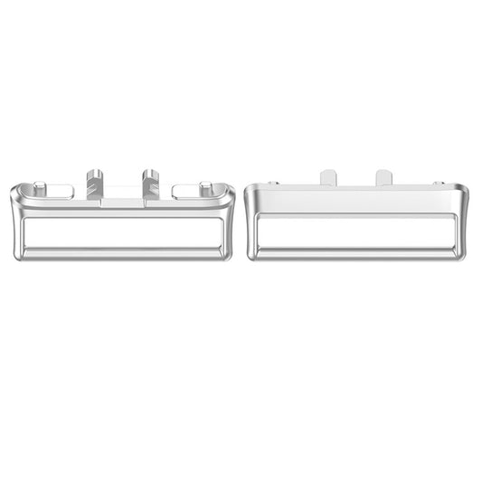 1 Pair Link Adapter for Samsung Galaxy Fit3 (SM-R390) 18mm Watch Strap Metal Medium Connector - Silver