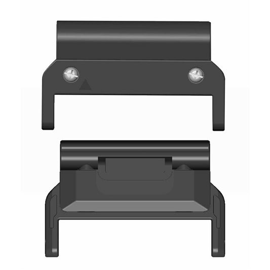 1 Pair PC Connector for Garmin Smart Watch 20mm Watch Strap Connection Adapter - Black