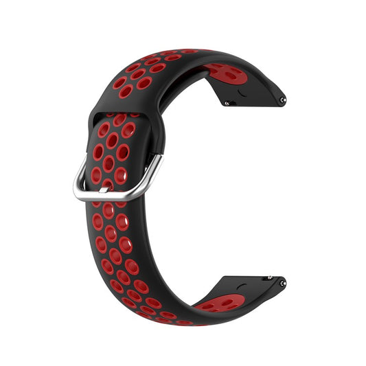 20mm Dual-color PC Replacement Smart Watchband for Samsung Galaxy Watch Active/Active2 - Black/Red