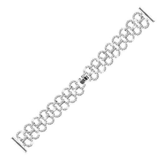 For Garmin Forerunner 245 / 245 Music Alloy Wrist Strap Gourd Shape Design Smartwatch Band - Silver