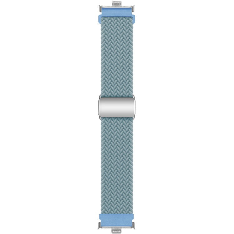 For Xiaomi Smart Band 8 Pro / Redmi Watch 4 Strap Magnetic Buckle Woven Loop Watch Band - Rock Cyan