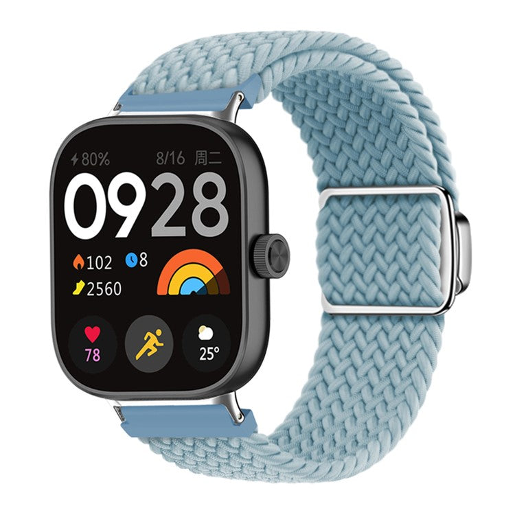 For Xiaomi Smart Band 8 Pro / Redmi Watch 4 Strap Magnetic Buckle Woven Loop Watch Band - Rock Cyan