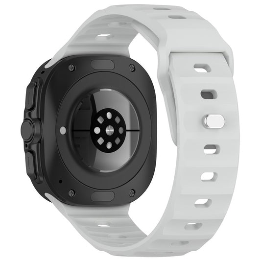 For Samsung Galaxy Watch Ultra 47mm Watch Band Adjustable Silicone Wrist Strap - Light Grey