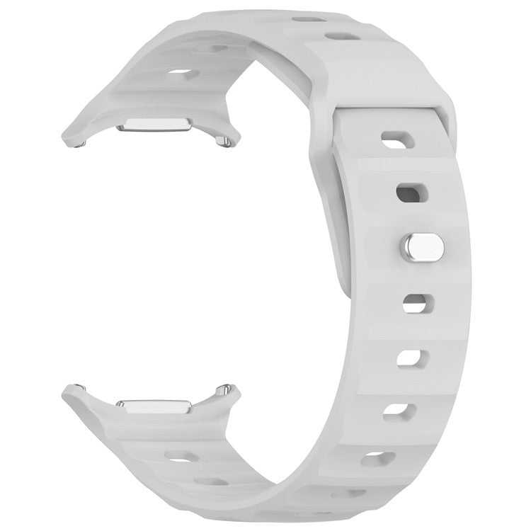 For Samsung Galaxy Watch Ultra 47mm Watch Band Adjustable Silicone Wrist Strap - Light Grey
