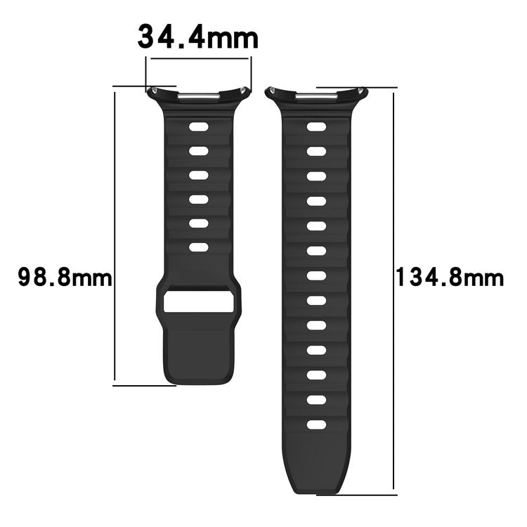 For Samsung Galaxy Watch Ultra 47mm Watch Band Adjustable Silicone Wrist Strap - Light Grey
