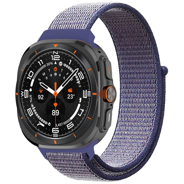 For Samsung Galaxy Watch Ultra 47mm Nylon Replacement Watch Band Magic Tape Loop Strap - Style R