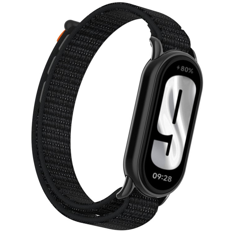 For Xiaomi Smart Band 9 / 8 Watch Strap Nylon Loop Adjustable Wrist Band - Reflective Black