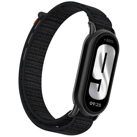 For Xiaomi Smart Band 9 / 8 Watch Strap Nylon Loop Adjustable Wrist Band - Reflective Black