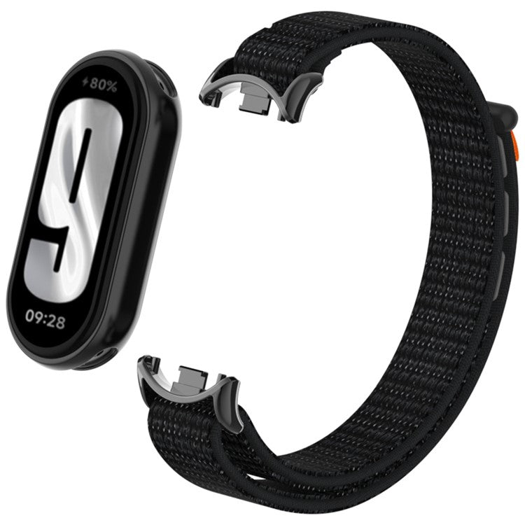 For Xiaomi Smart Band 9 / 8 Watch Strap Nylon Loop Adjustable Wrist Band - Reflective Black