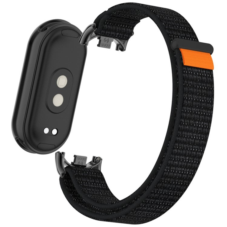 For Xiaomi Smart Band 9 / 8 Watch Strap Nylon Loop Adjustable Wrist Band - Reflective Black