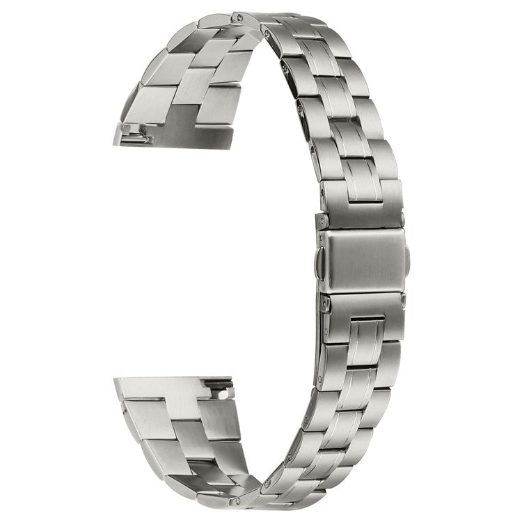 For Huami Amazfit 2 Stratos Watch Band Stainless Steel Three-Beads Replacement Strap - Titanium